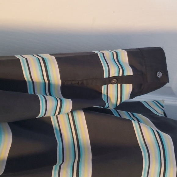 GAP Designed & Crafted Split Neck Women's Charcoal Striped Long Sleeve - Small - Picture 5 of 8